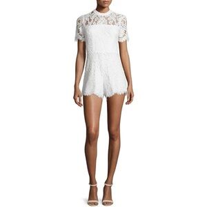 Alexis Delfine White Lace Open Back Romper - Size XS - Originally $535- $55